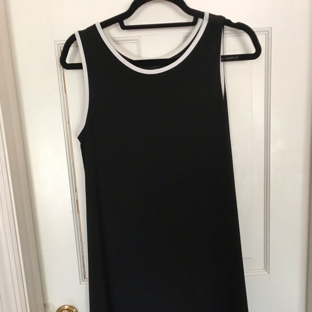 Little black asymmetrical swing dress
